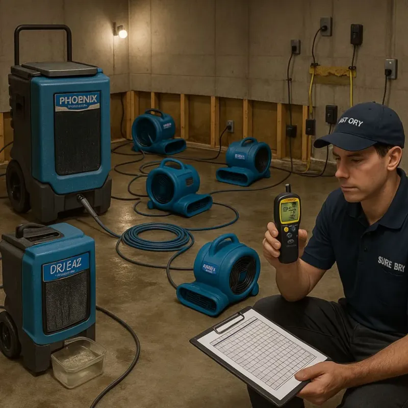 Structural Drying and Dehumidification process in Jeff Davis County, GA